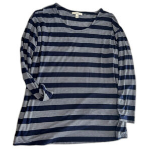 Sejour Navy & White Striped Knit Top – Women’s 2X